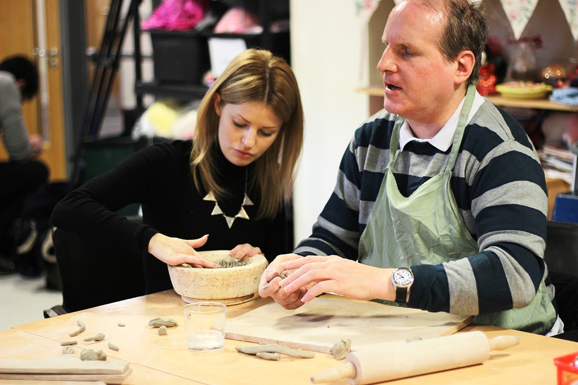 A pottery session at the Beacon Centre
