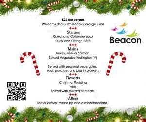 This shows our Christmas menu, there's an audio version on our main page about the christmas lunches if you need it.