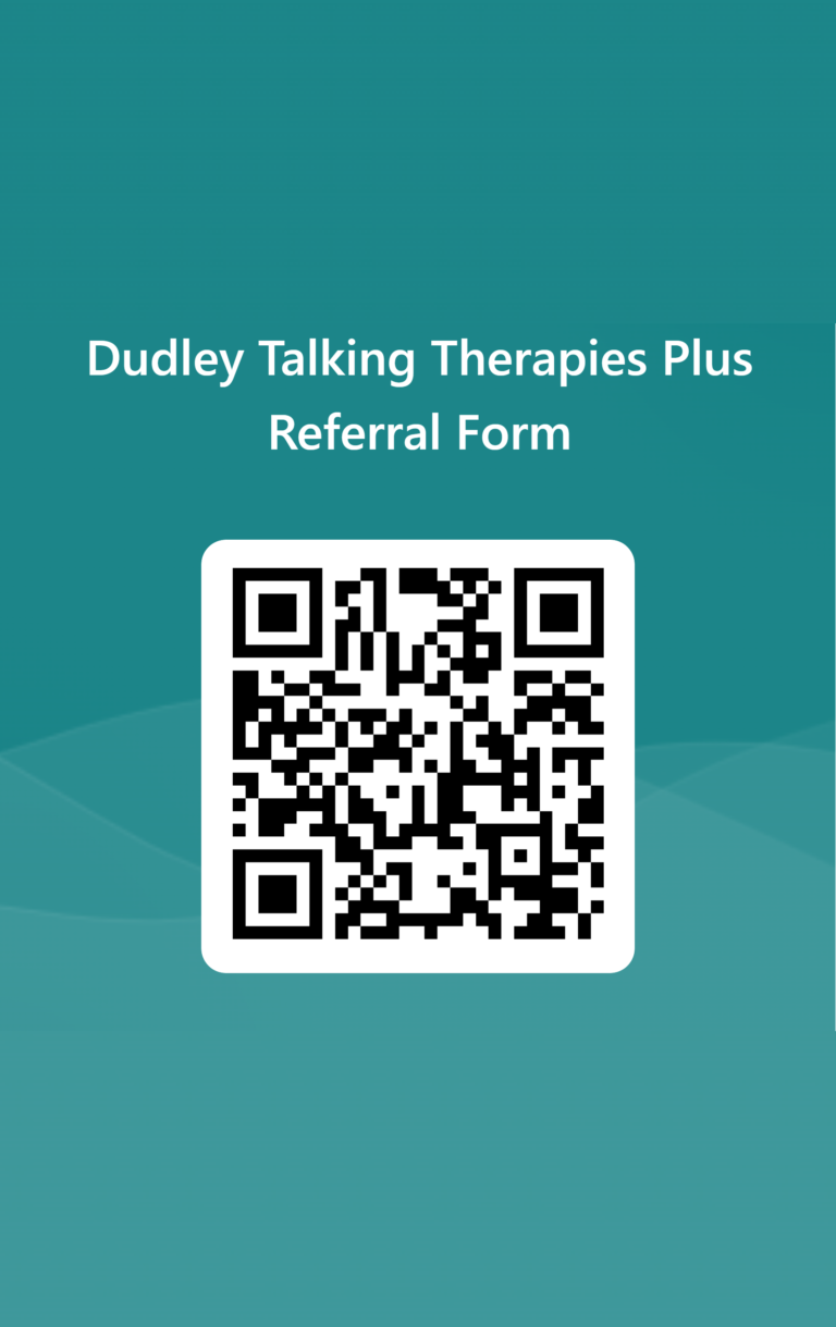 This is a QR code for the Dudley Talking Therapies Plus Referral Form.